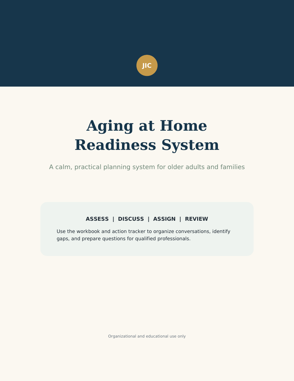 Actual Aging at Home Readiness System cover page